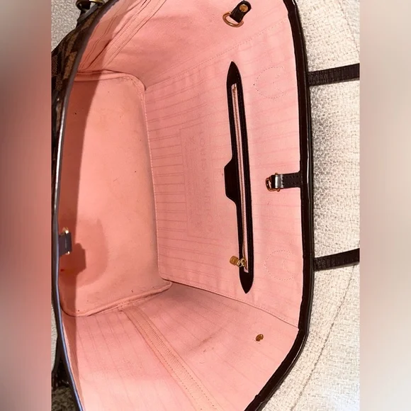 Louis Vuitton neverfull mm damier ebene rose ballerine - Picture 2 of 13